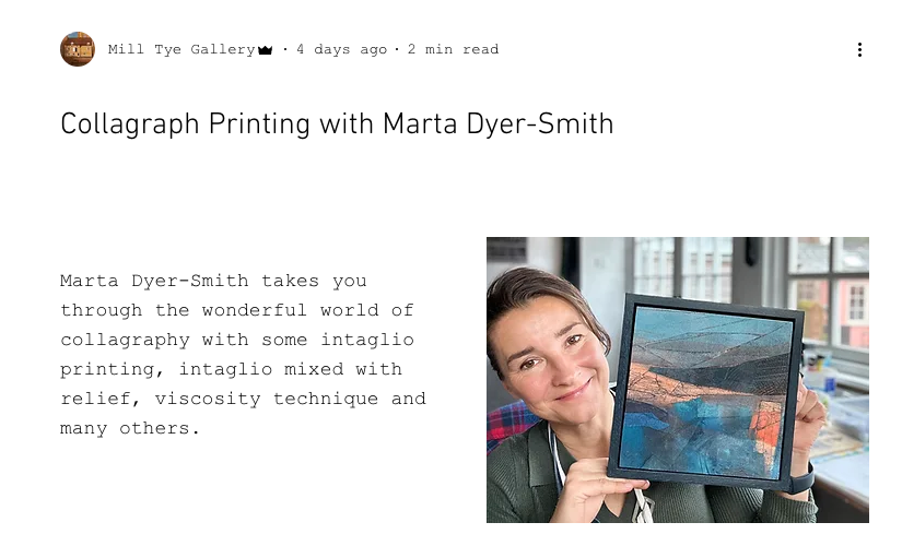 Live demo at Mill Tye Gallery on 15/16th of June!