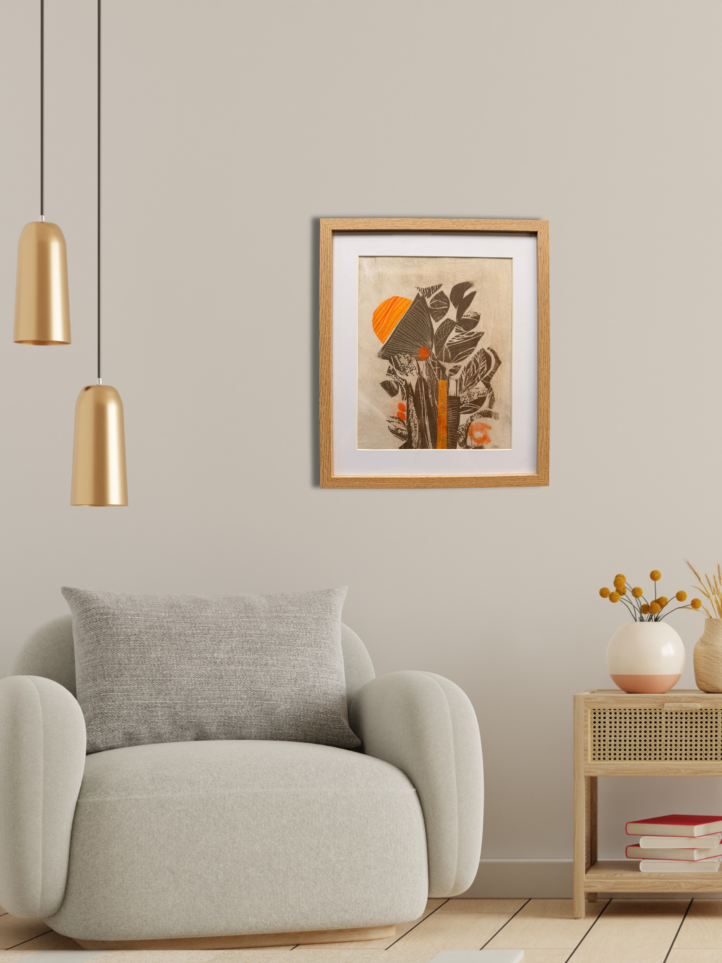 *** 5. Still Life Abstract Brown and Orange