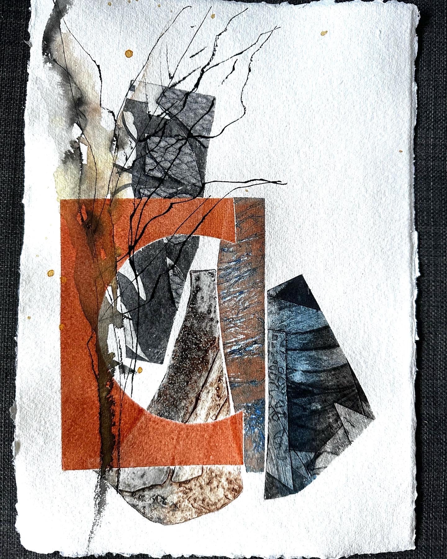 Orange - Collagraph, acrylic drawing, and monoprint